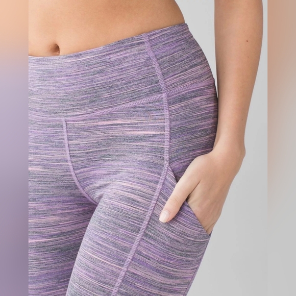 Lululemon Speed Tight IV Space Dye Camo Tender Violet Black Grape Purple Size 6 - Picture 2 of 16